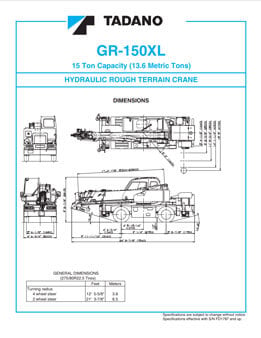 Todano GR-150XL-1 (15 Ton Rough Terrain Crane)