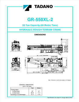 Todano GR-550XL-2 (55 Ton Rough Terrain Crane)