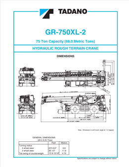 Todano GR-750XL-2 (75 Ton Rough Terrain Crane)