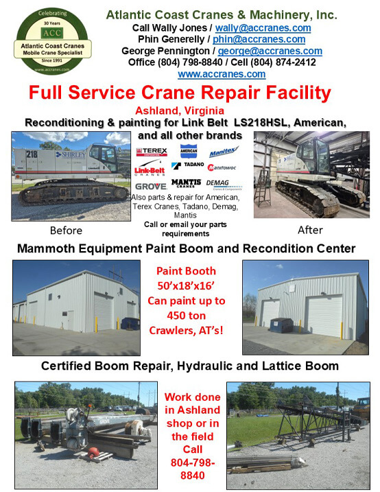 Full service crane repair facility