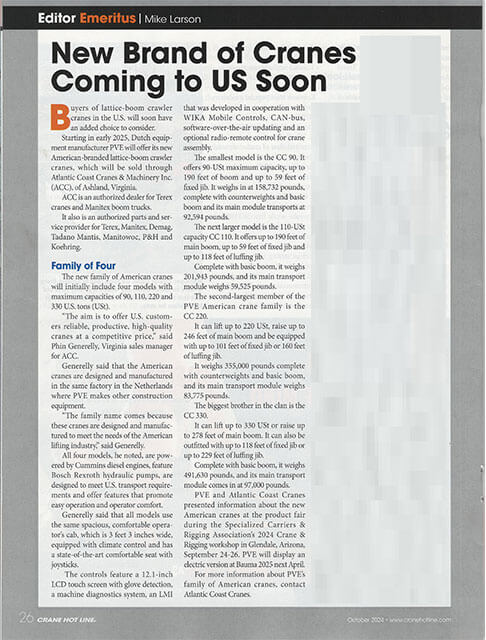 New Brands of Cranes Coming to US Soon